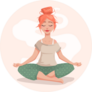 Young Woman In Lotus Pose Sticker