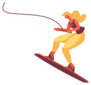 Young Woman On Wake Board Sticker