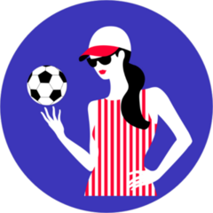 Young Woman with Soccer Ball Sticker