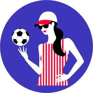 Young Woman with Soccer Ball Sticker