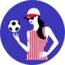 Young Woman with Soccer Ball Sticker