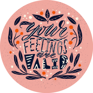 Your Feelings Are Valid Pink Awareness Lettering Sticker