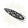 Your Wave Is Waiting Circle Surfing Sticker