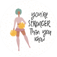 youre Stronger Than You Know Cheerleader Sticker