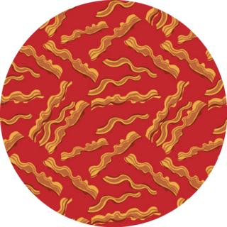 Yummy Breakfast Bacon Pattern Sticker