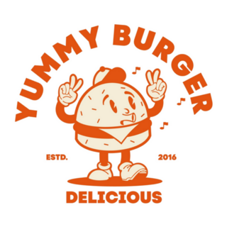 Yummy Delicious Burger Cartoon Sticker