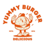 Yummy Delicious Burger Cartoon Sticker
