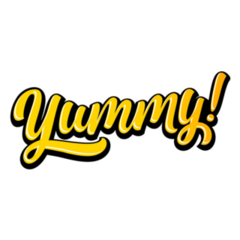 Yummy! Food Doodle Lettering Sticker