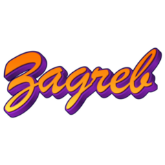 Zagreb City Croatia Lettering Sticker