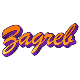 Zagreb City Croatia Lettering Sticker