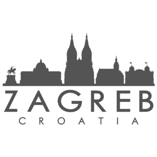 Zagreb Croatia Skyline Lettering Sticker