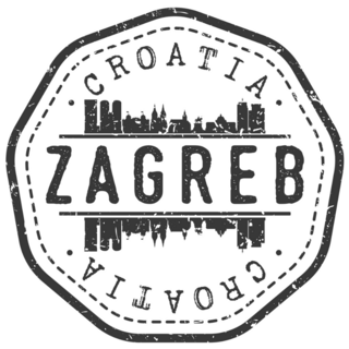 Zagreb, Croatia Stamp Skyline Sticker