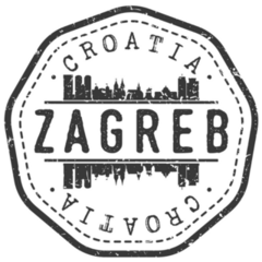 Zagreb, Croatia Stamp Skyline Sticker