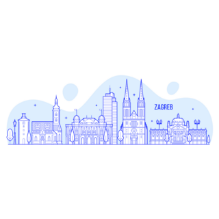 Zagreb Skyline, Croatia Sticker