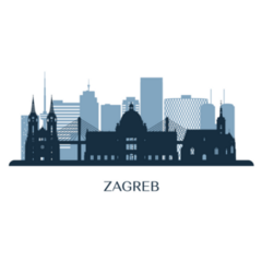 Zagreb Skyline, Monochrome Sticker