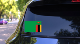 Zambia Flag Sticker on a Rear Car Window (New) example