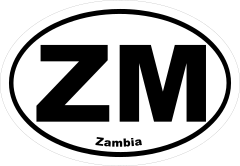 Zambia Zm Oval Sticker