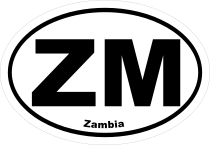 Zambia Zm Oval Sticker