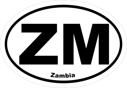 Zambia Zm Oval Sticker