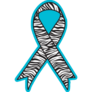 Zebra Print Ribbon Rare Diseases Blue Sticker