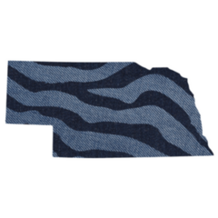 Zebra Print State Nebraska Sticker