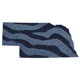 Zebra Print State Nebraska Sticker