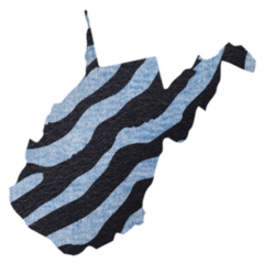 Zebra Skin Print State Map West Virginia Sticker