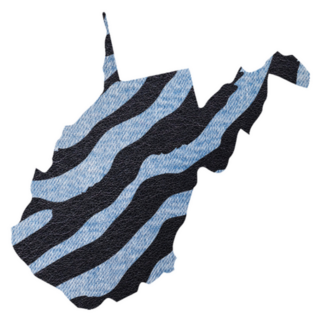 Zebra Skin Print State Map West Virginia Sticker