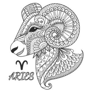 Zen Art Aries Zodiac Sign Sticker