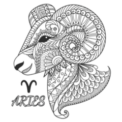 Zen Art Aries Zodiac Sign Sticker