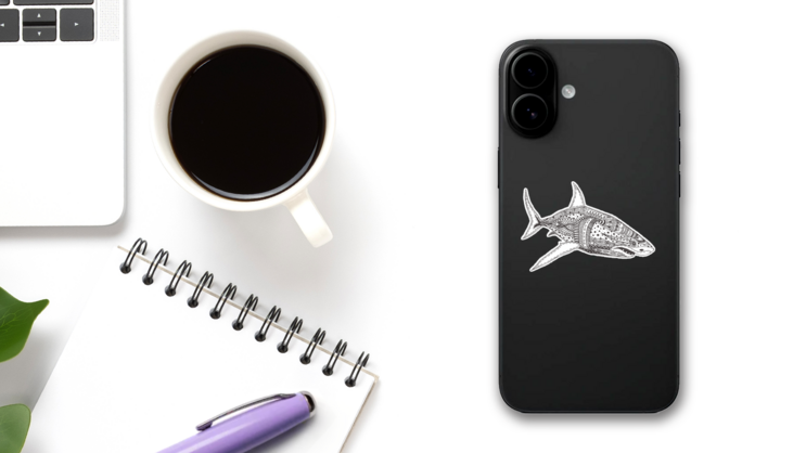 Zendala Great White Shark on a Phone (New) example