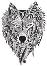 Zendoodle Wolf Sticker