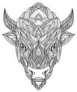 Zentagle Bison Head Sticker