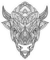 Zentagle Bison Head Sticker