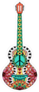 Zentangle Acoustic Guitar Hippie Sticker