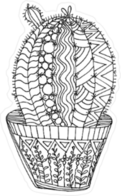Zentangle Cactus Sticker