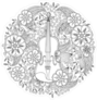 Zentangle Floral Violin Sticker