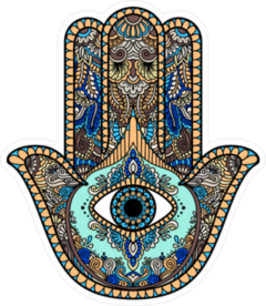 Zentangle Hamsa Hand Symbol Sticker