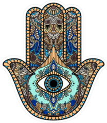 Zentangle Hamsa Hand Symbol Sticker