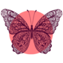 Zentangle Henna Butterfly Illustration Sticker