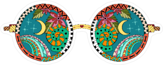 Zentangle Hippie Glasses Sticker