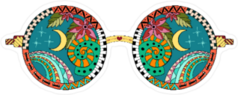 Zentangle Hippie Glasses Sticker