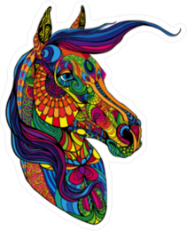 Zentangle Horse Head Sticker