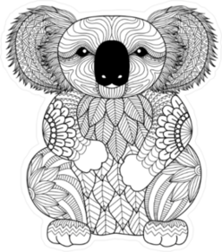 Zentangle Koala Sticker
