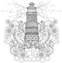 Zentangle Lighthouse Sticker