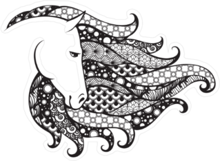 Zentangle Mane Horse Sticker