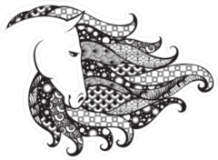 Zentangle Mane Horse Sticker