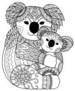 Zentangle Mother and Baby Koala Sticker