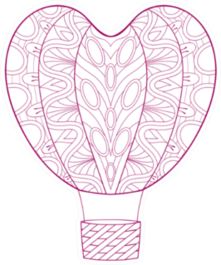 Zentangle Pink Balloon In Heart Shape Sticker