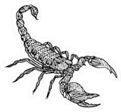 Zentangle Scorpion Sticker